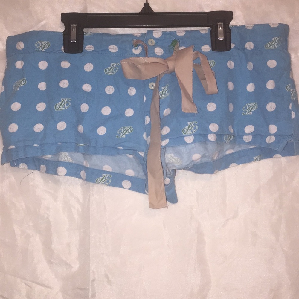Pink 💙 polka dot w/ patches shorts Sz S 💕